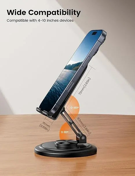 Mobile Phone Holder – Grey | Adjustable Foldable Desk Stand for Smartphones & Tablets