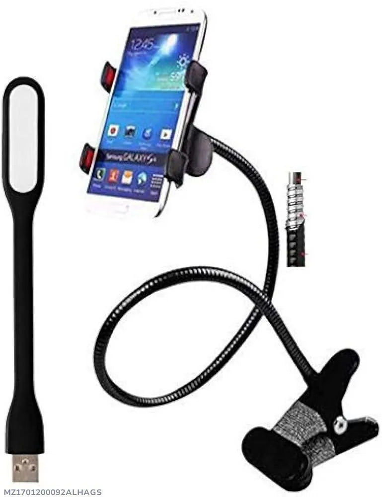 Portable Flexible Phone Holder – Black ABS | Adjustable Foldable Stand for Smartphones